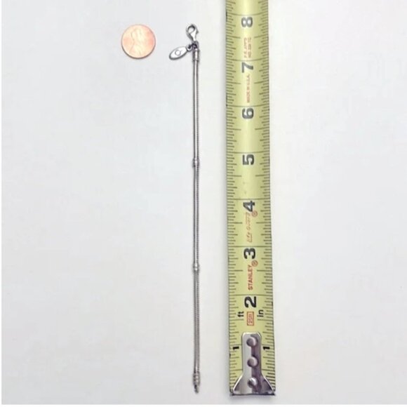 PANDORA Women's 925 Sterling Silver Snake Link Style Charm Bracelet w 3 Charms - Picture 6 of 6